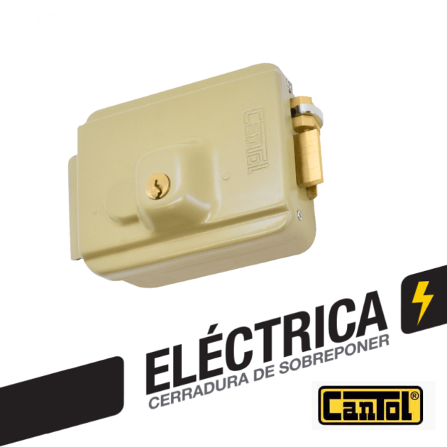 Cerradura Eléctrica sin botón color Crema