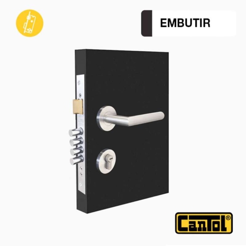 Cerradura de Embutir Ginebra 50 – Acero Inoxidable – Manija Estándar Reversible