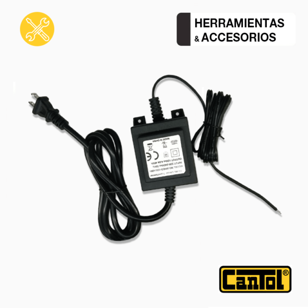Transformador Eléctrico Para Cerradura Cantol de 4A y 12 Voltios